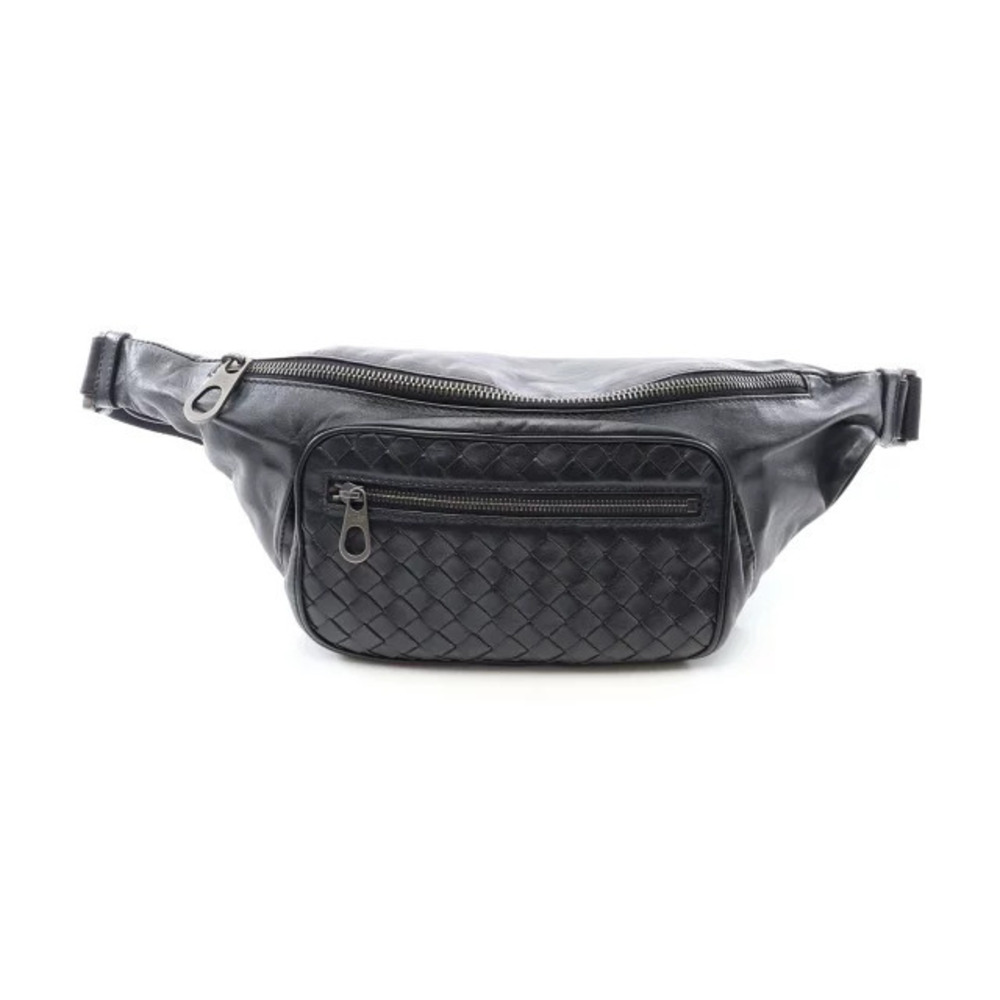 Bottega Veneta Intrecciato Waist Bag Body Calf Leather Black